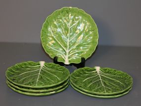 Set of Six Lettuce Shaped Dishes Description