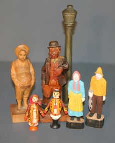 Group of Hand Carved Wooden Figurines Description
