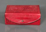 Red Jewelry Box Marked Made in Mexico Description