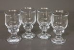 Set of Four Clear Glass Goblets Description