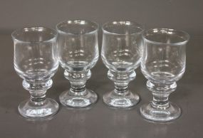 Set of Four Clear Glass Goblets Description