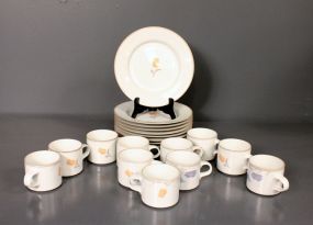 Set of Twenty Nine Dansk Trivoli Plates and Cups Description