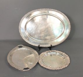 Three Silverplate Serving Trays Description