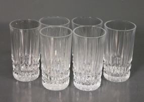 Group of Six Clear Water Glasses Description