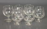 Group of Six Clear Brandy Glasses Description