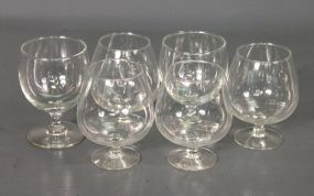 Group of Six Clear Brandy Glasses Description