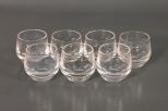 Set of Seven Clear Stem less Brandy Glasses Description