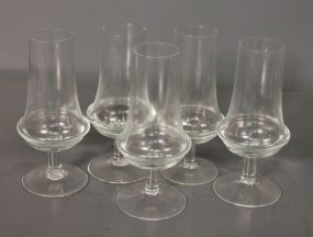 Group of Five Clear Goblets Description