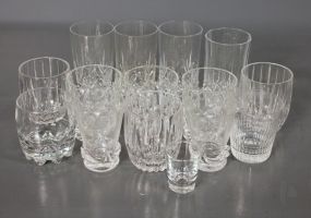 Group of Fifteen Various Clear Tumblers and Glasses Description