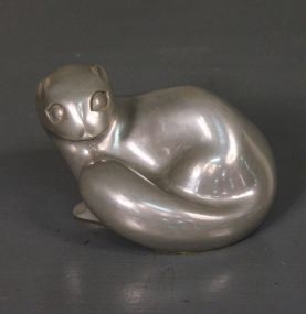 Cast Aluminum Sculpture of an Otter by Richard Fisher Description
