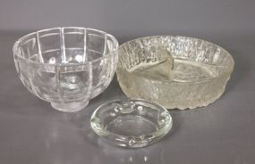 Three Clear Glass Pieces Description