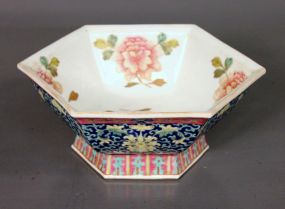 Six Sided Floral Decorated Bowl Description