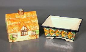 Two Hand Painted Pottery Pieces Description