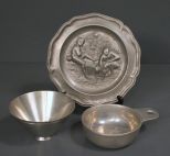 Three Pewter Pieces Description