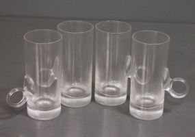Set of Four Clear Handled Glasses Description