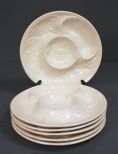 Set of Six Cream Colored Dishes Description