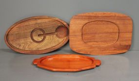 Three Wooden Trays Description
