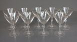 Set of Nine Clear Champagne Stemware Description