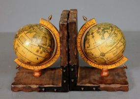 Vintage Globe Bookends Description