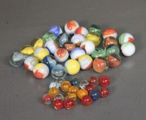 Group of Forty Five Colored Marbles Description