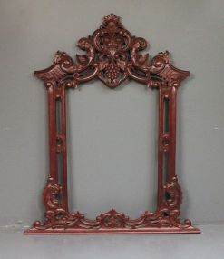 Large Ornately Carved Mirror Frame Description