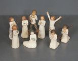 Group of Nine Willow Tree Figurines Description