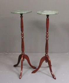 Pair of Marble Top Fern Stands Description