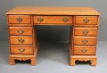 Maple Chippendale Style Kneehole Desk Description