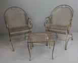 Three Piece Iron Patio Set Description