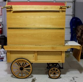 Burns and Wohlgemuth Woodcrafters Retail Gypsy Rolling Carts Description