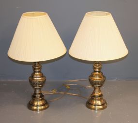 Pair of Brass Lamps Description