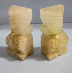 Marble Tiki  Bookends