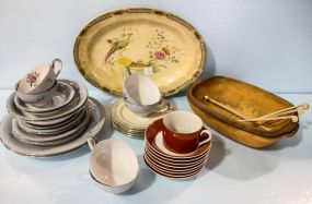Peacock Platter, Bella Maria Pattern Particial China Set, Five Lenox Bread Plates, Romertop Baking Dish