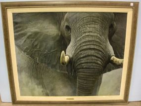 Large Oil on Canvas of Elephant Entitled The Power of One