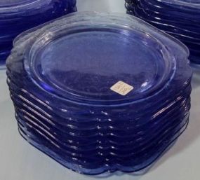 Ten Blue Madrid Depression Plates