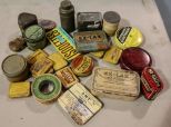 Box of Advertising Tins & Bottles