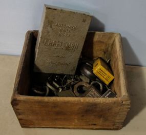 Wood Box with Craftsman Drill Bits & Locks