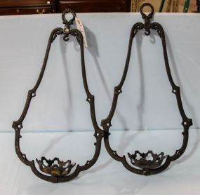Two Iron Hanging Light Holders