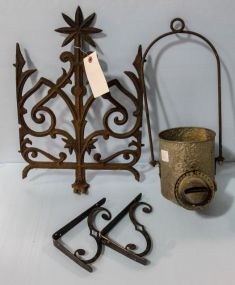 Hanging Double Lantern, Two Iron Braces & Iron Piece