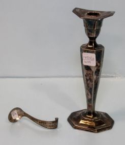 Cream Top Plated Ladle & Wallace Brothers Plated Candlestick