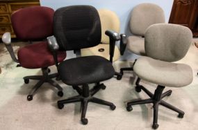 Five Various Upholstered Office Chairs