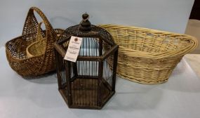 Several Baskets & Bird Cage