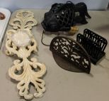 Iron Letter Holder, Sconces & Large Hanging Fish