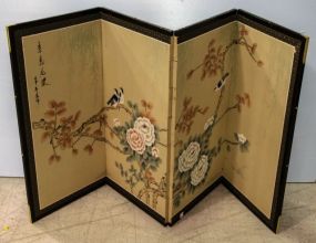 Four Panel Painted Folding Screen
