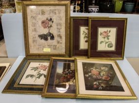 Six Various Size Floral Prints