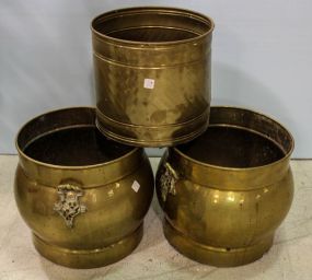 Four Brass Planters