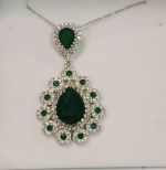 Genuine Emerald Sterling Silver Necklace