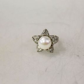Pearl Sterling Silver Estate Ring