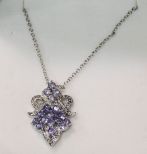 Tanzanite Sterling Silver Estate Necklace