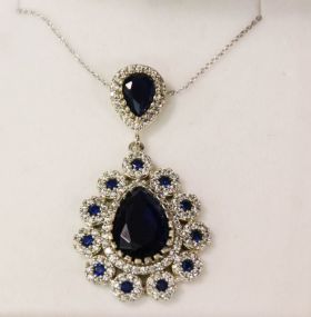 8.50ct Sapphire Sterling Silver Necklace